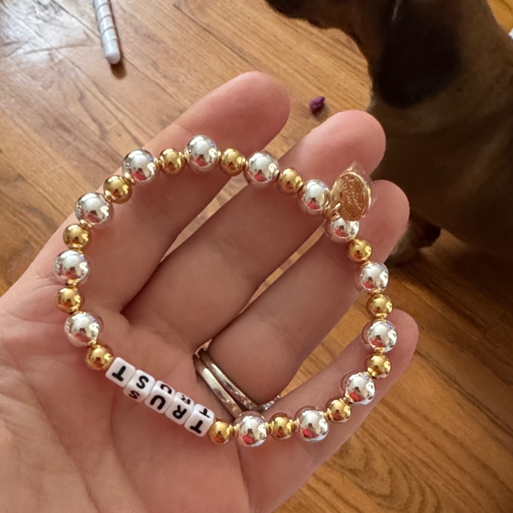Little words project Trust large bead bracelet NIB